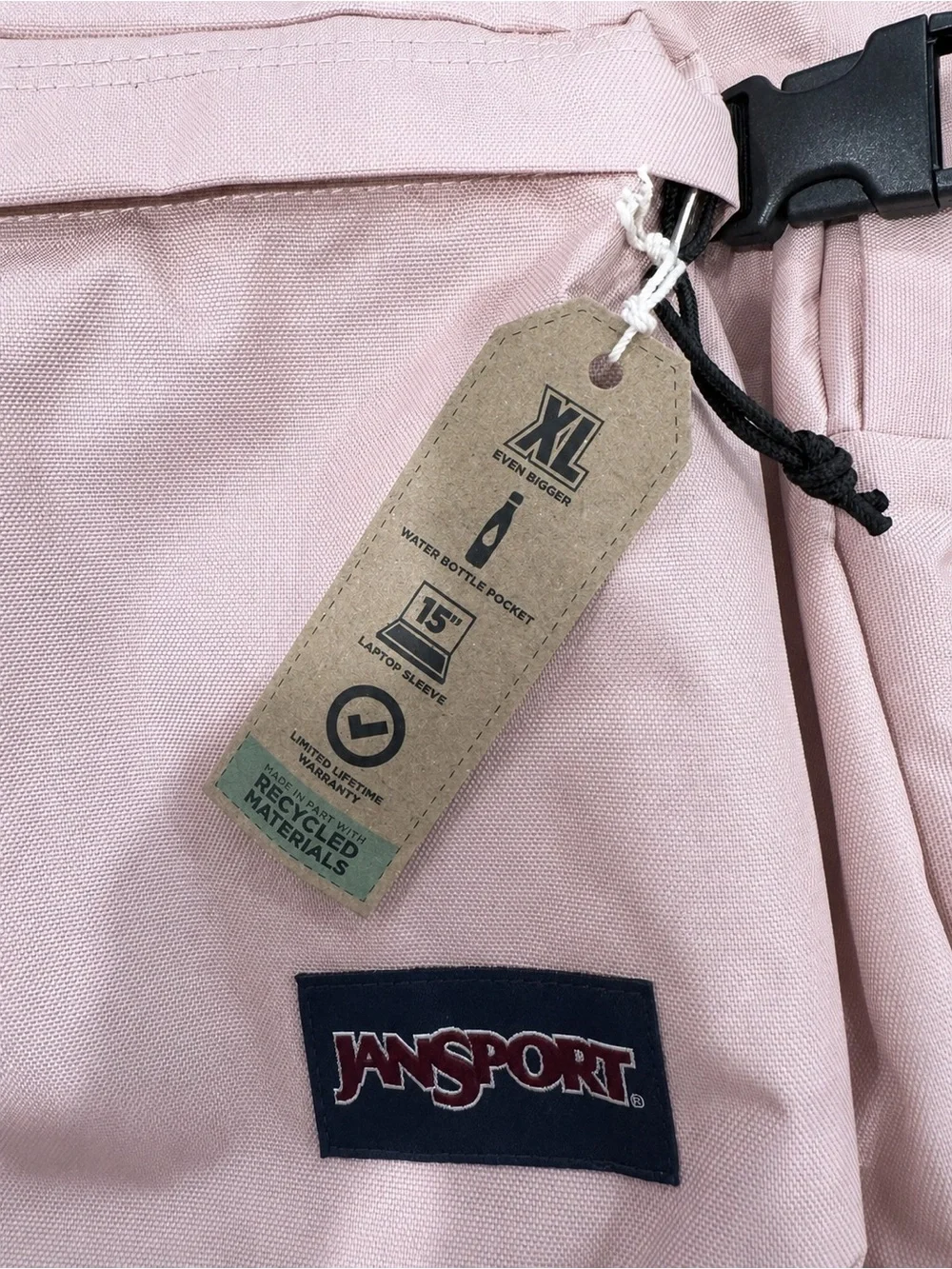 JanSport XL Dusty Pink Backpack 15” Laptop Sleeve NWT